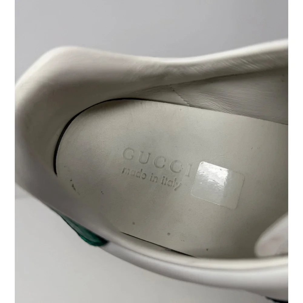 Gucci Ace Embroidered Panther Sneaker White Leather Size 12 US 11 Gucci